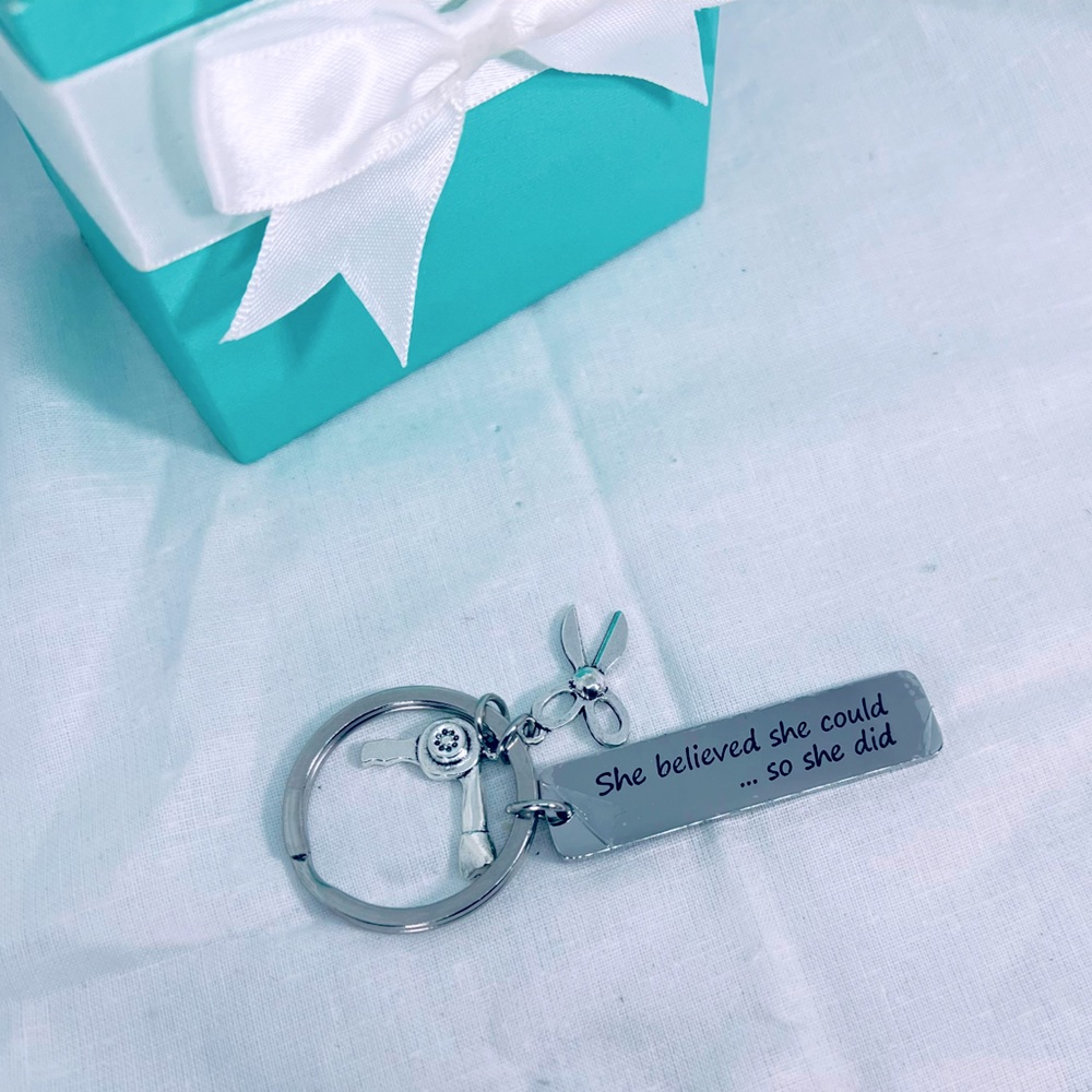 Motivational Hairdresser Titanium Stainless Steel Bar Keychain